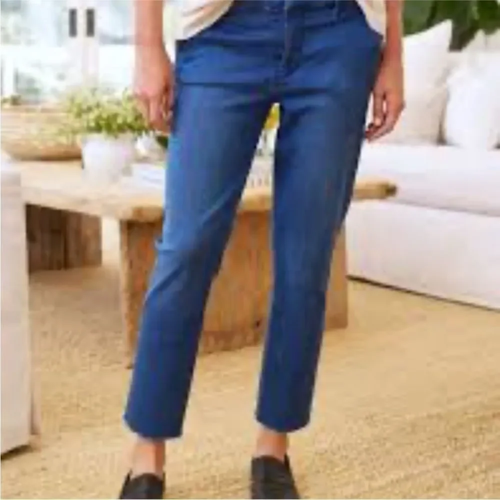 FRANK & EILEEN Wicklow 1977 Blue Denim Wash Italian Performance Denim NWT 0 $298